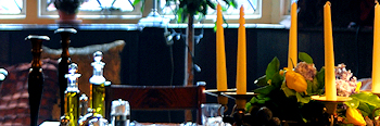 The dining room at The Golden Cross Hotel, Shrewsbury